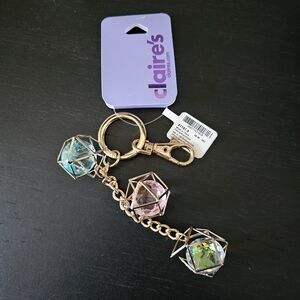Charming Keychain/Bag Charm with Geometric Gems